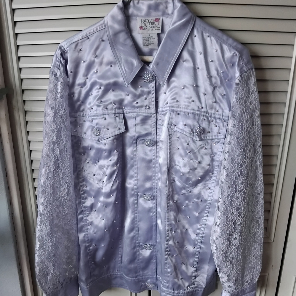 satin and lace  bomber jacket